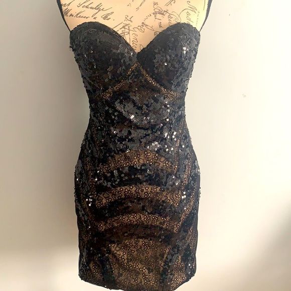 Jovani Dress | Black Sequin and Lace size 4 - Picture 1 of 5